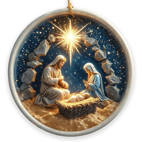 Nativity Scene Christmas Ornament Vintage Religious Holy Family Decoration for Tree & Home 2025 Christmas Keepsake Gift for Believers & Families