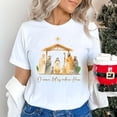 thumbnail image 1 of Nativity Scene Christmas T-Shirt, O Come Let Us Adore Him Christian Graphic Tee — Gift for Christmas, 1 of 2