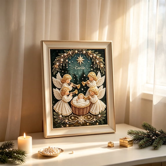 Nativity Scene Diamond Painting Kit, 3D DIY Jesus Pearl Art Kit for Adults, Religious Gem Art and Crafts, Christian Diamond Dots Kits, DIY Mosaic Kits, for Home Wall Decor