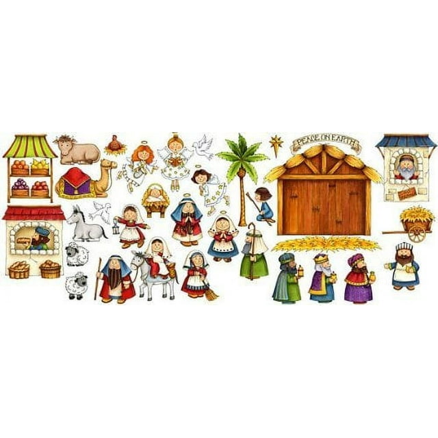 Nativity Scene Felt Figures For Flannel Board Stories Birth Of Jesus Christmas Precut & Ready To Use