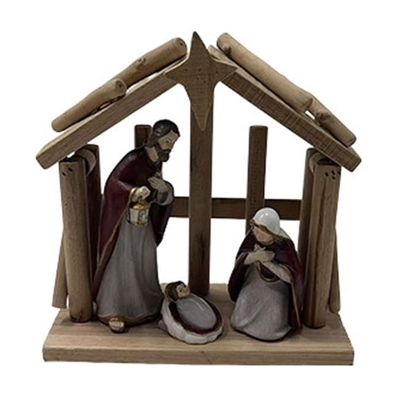 (Off-Season Clearance)Nativity Scene Figurine - Holy Family Figurine - Hand-Painted Resin - Christmas Decor - Collectible Gift - Walmart Exclusive