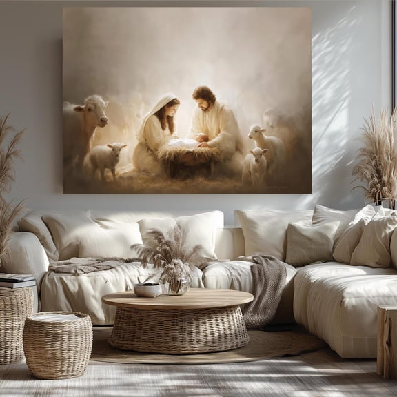 Nativity Scene Holy Family Christian Christmas Festive Holiday Poster