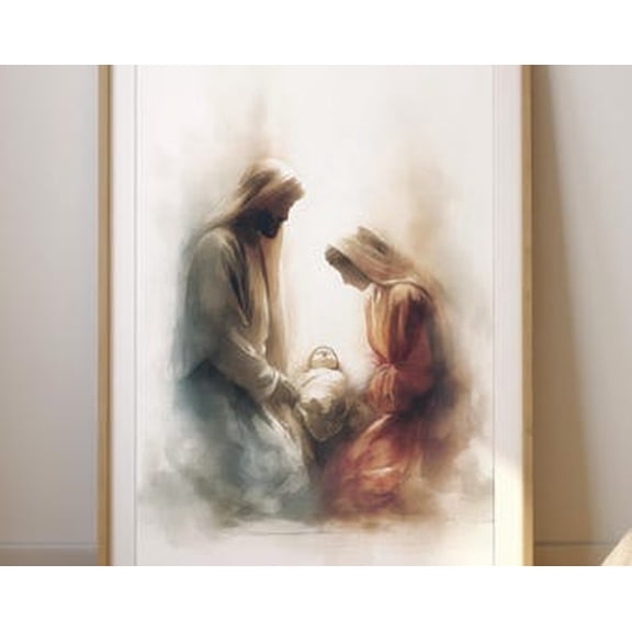 Nativity Scene Holy Family Minimalist Poster, Poster Home Decor, Poster Only