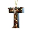thumbnail image 1 of Nativity Scene Letters Ornament, A to Z Alphabet Ornaments for Xmas Tree, Jesus Letters Initial 2D Acrylic Flat Hanging Decoration, The Birth of Jesus Design, Rear view-Christian Gifts for Family (T), 1 of 7