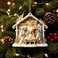 thumbnail image 1 of Nativity Scene Manger Stable Ornament, Christmas Hanging Decorations for Xmas Tree, Holiday Home Decor & Christian Gift, 1 of 5