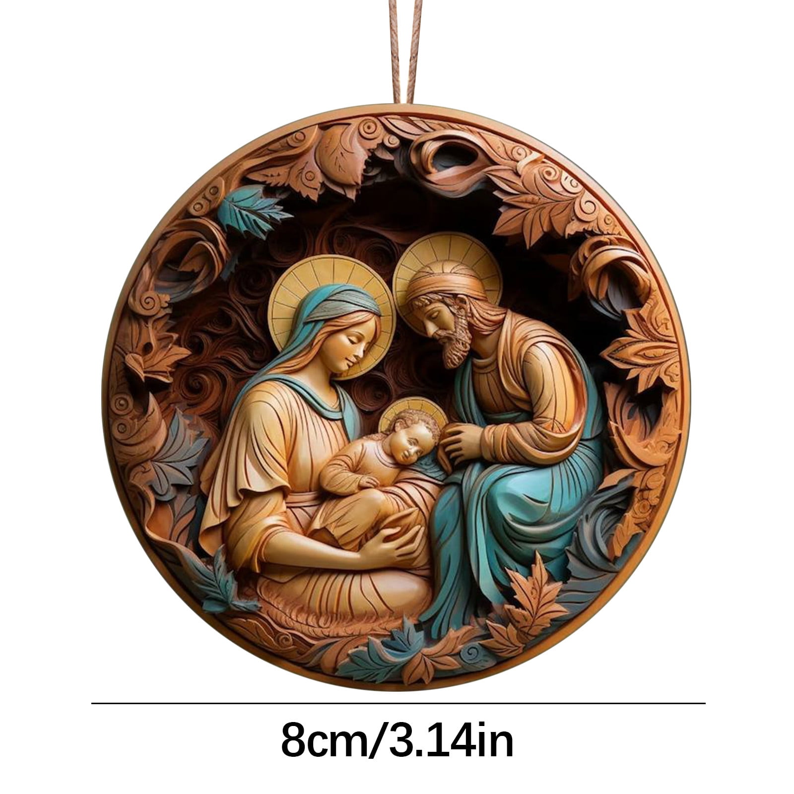 Nativity Scene Ornaments Christmas Wooden Hanging Ornament Multilayer