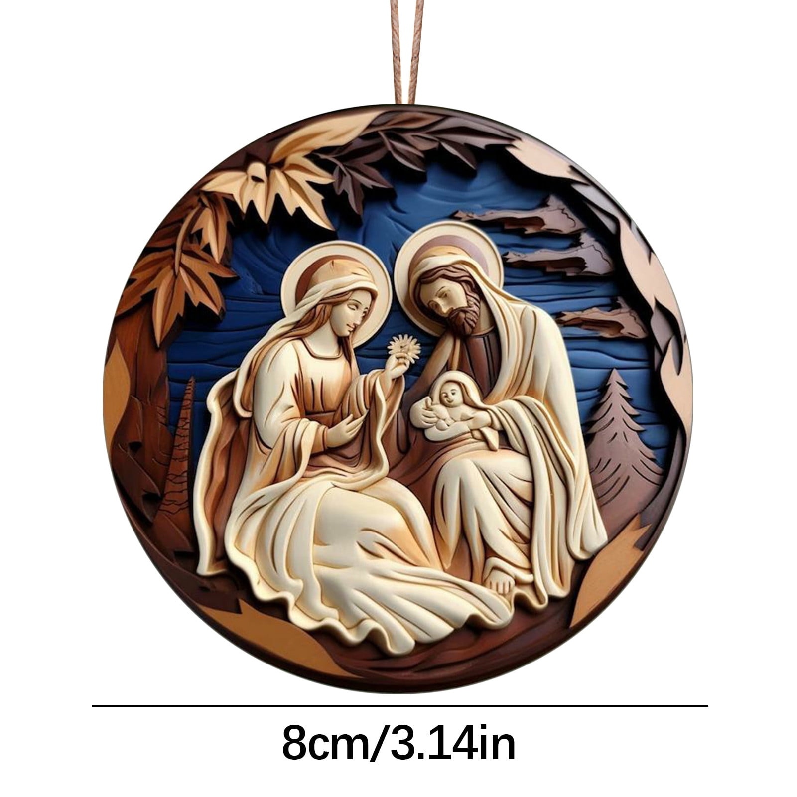 Nativity Scene Ornaments Christmas Wooden Hanging Ornament Multilayer
