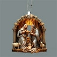 thumbnail image 1 of Nativity Scene Ornaments, Sublimation Printed Acrylic Christmas Tree Decorations with Jesus Mary, Religious Holiday Decor(A), 1 of 4