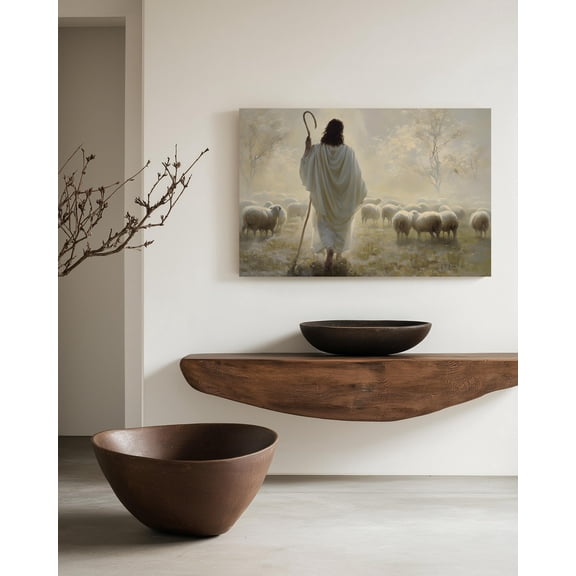 Nativity Scene Print: Modern Christian Wall Art Warm Present Vintage UNFRAMED Poster Size 24x36