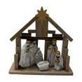 thumbnail image 1 of Nativity Scene Set - Holy Family & Manger,Wooden Christmas Nativity Scene Miniature Holy Family Figurines,Minimalism Boho Tabletop Christmas Manger Decorations for Indoor Home Mantel Display, 1 of 4