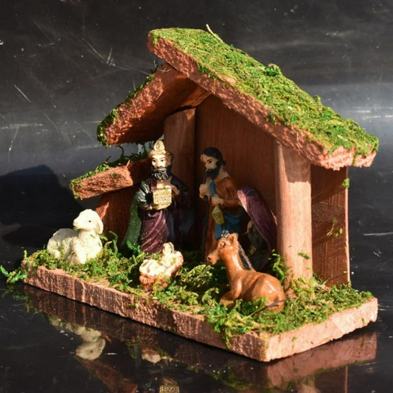 Nativity Scene Set Holy Family Statue Christmas Ornament Jesus Manger Crib Mary Catholic Figurine Holiday Decoration Walmart