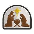 thumbnail image 1 of Nativity Scene Silhouette Christmas Baby Jesus Christianity Religious Applique Multi-Color Embroidered Hook & Loop Patch - 3 Inch Medium, 1 of 5