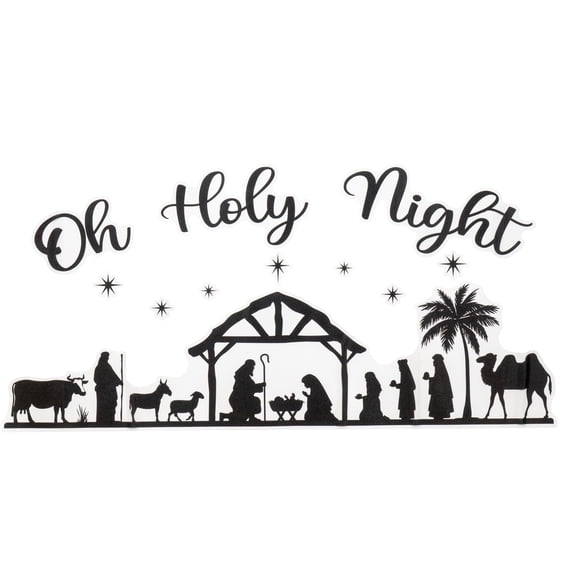 Nativity Scene Silhouette Peel and Stick Christmas Wall Art, Black, 27.5 in x 13 in, by Holiday Time