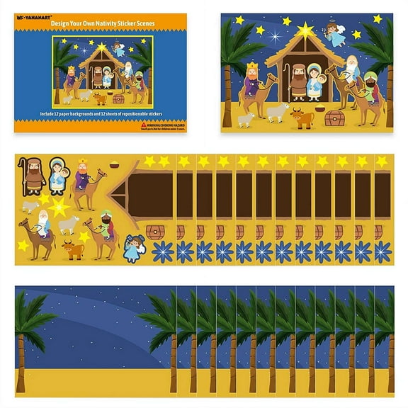 Nativity Scene Stickers for Kids Create a Nativity Scene Sticker Christmas Religious Craft Stickers for Xmas Home Tabletop Fireplace Classroom Craft Party Game Activities