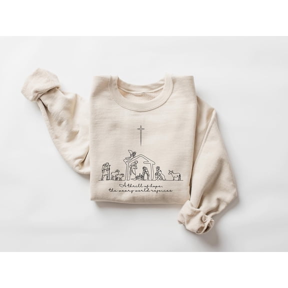 Nativity Scene Sweatshirt: Christian Winter Jesus Sweater Tshirt All Size S-5XL