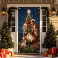 thumbnail image 1 of Nativity Scene Theme Christmas Door Cover 71x35 In, Privacy Door Window Curtains Holiday Door Banners for Front Door, Hanging Porch Banner Sign Photo Background for Indoor Outdoor Party Decoration, 1 of 5