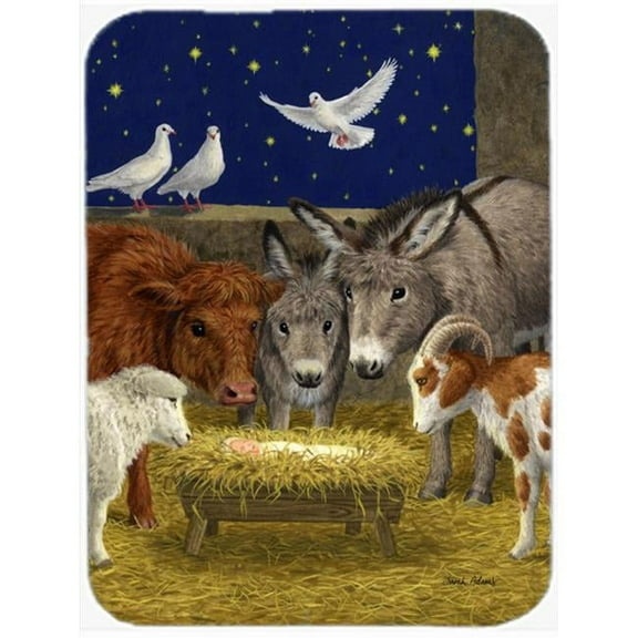 Nativity Scene With Just Animals Glass Cutting Board- Large
