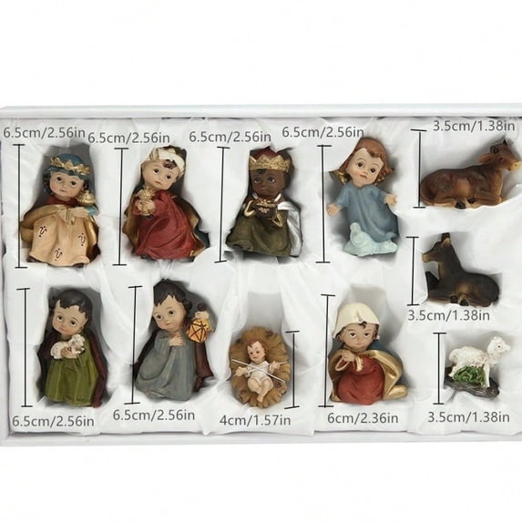 Nativity Set 11pcs Christmas Story Sets Figures Nativity Scene Tabletop ...