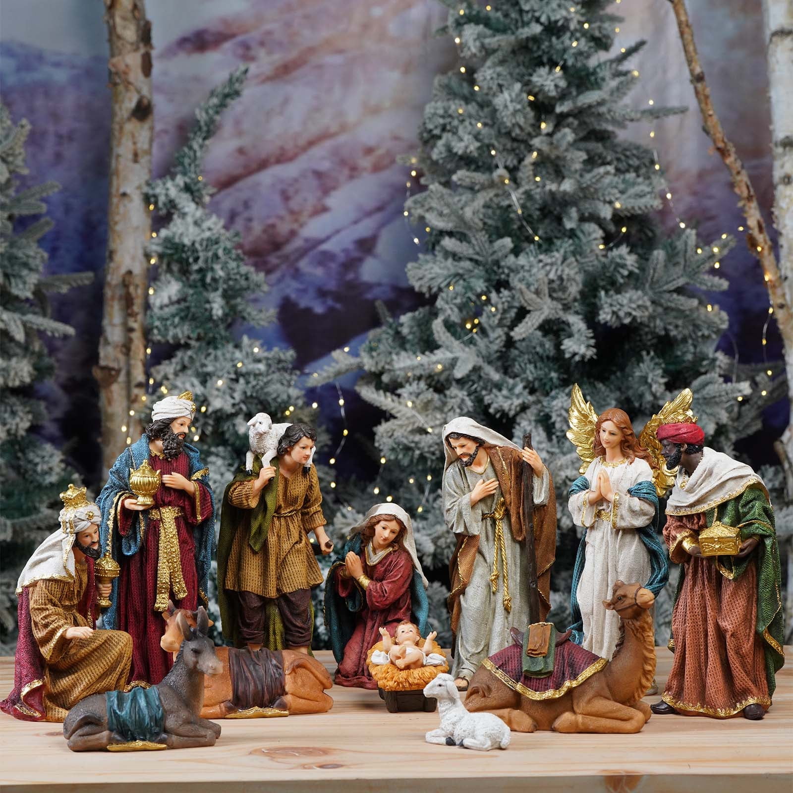 Nativity Set Christmas Indoor 12 inch 12 Pcs Scene Statue