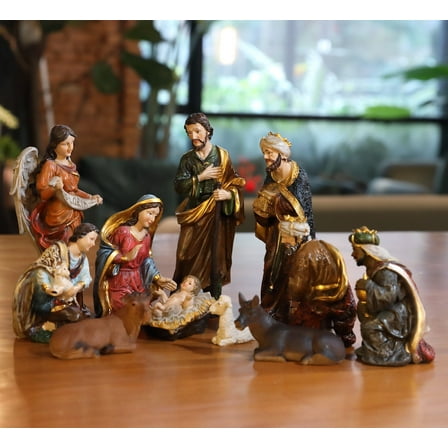 Nativity Set Nativity Scene Holidays Décor Christmas Stable Birthday Gift 11 Piece 8''