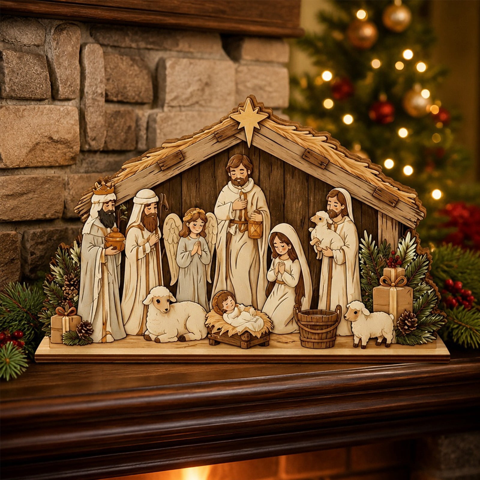 Custom Nativity Set Nativity Sets & Figures,Christmas Wooden Nativity Tabletop Sign ...