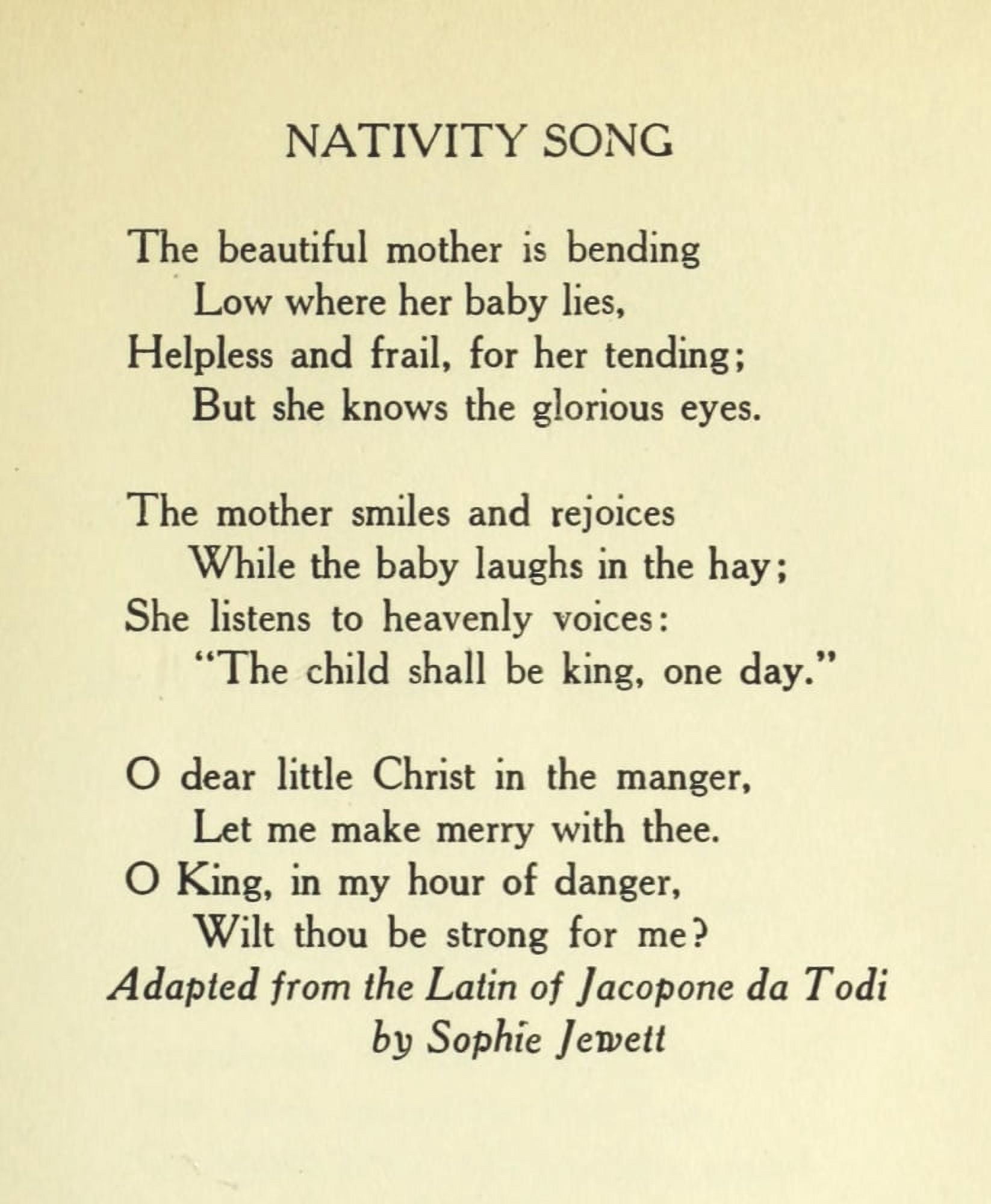 Nativity Song Christmas in Poetry 1922 Canvas Art - Sophie x-Jewett (18 x 24)