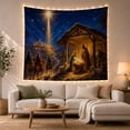 thumbnail image 1 of Nativity Stable With Magi and Camels Serene Illustration Style for Christmas Decor Lovers Christian Wall Decor Christmas Gift Tapestry Wall Hanging for Living Room and Entryway, 1 of 7