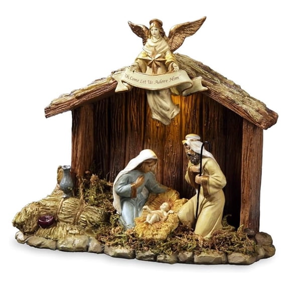 Nativity Stable with Holy Family Figurine