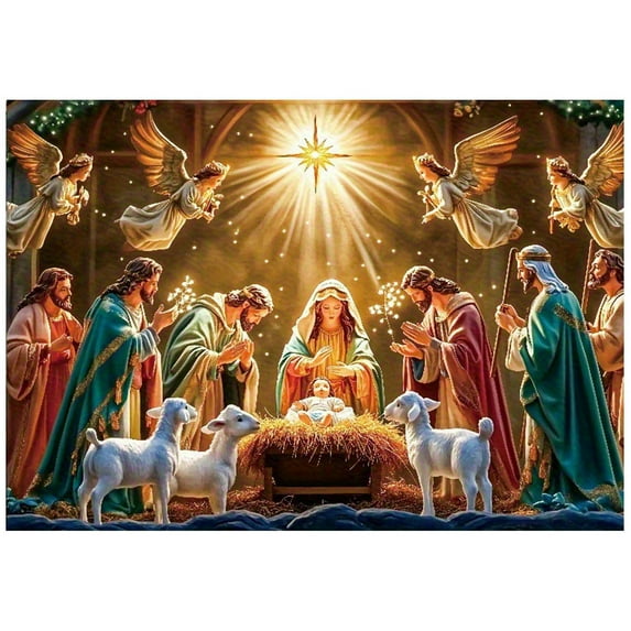 Nativity Star Christmas Banner, Qiopertar Under $5 Christmas Nativity Starrys Canopys Decor Banners