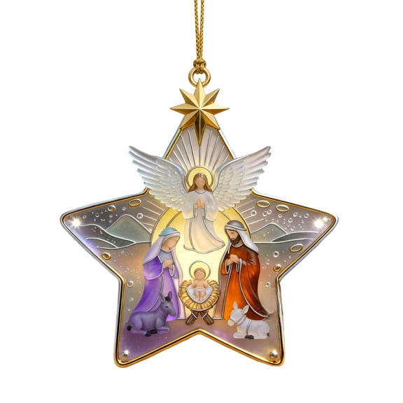 Nativity Star, Nativity Set Indoor, Nativity Decorations, Acrylic Pendant For Home Church Nativity Scene Holiday Display