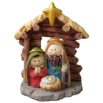 Nativity Statue Scene Set Holy Manger Christmas Crib Figurines Miniatures Ornament Church Gift Home Decorations
