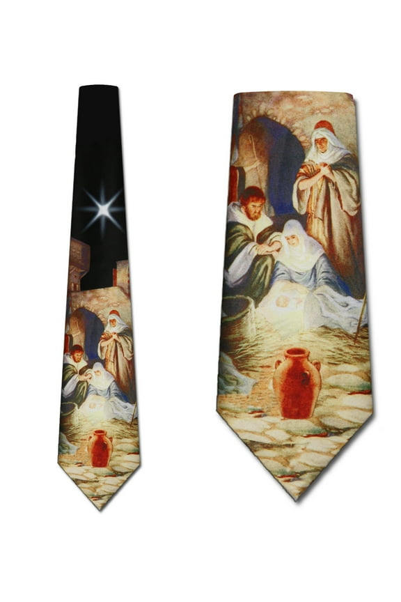 Nativity Tie - Away in the Manger Necktie Christmas