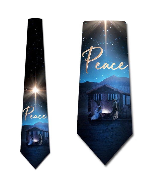 Nativity Ties Mens Religious Necktie Christmas Tie Holiday Gifts for Men by Three Rooker