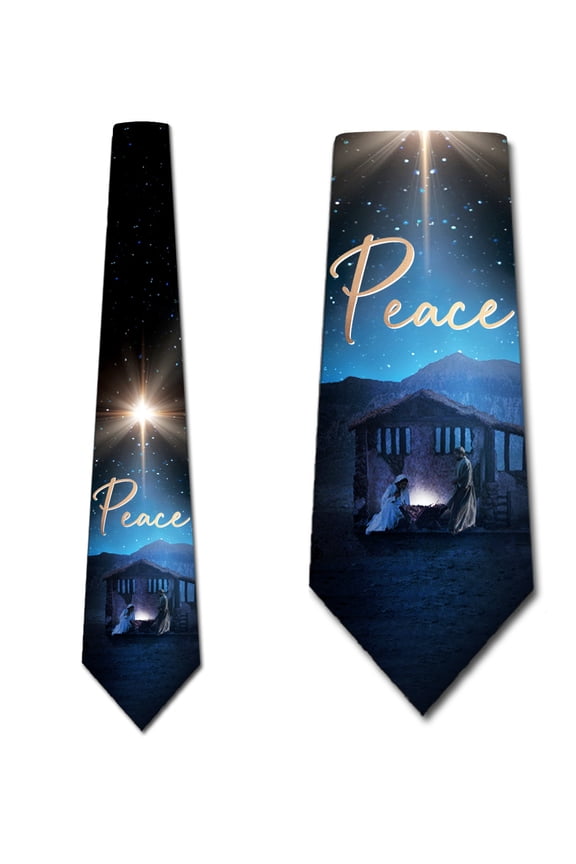 Nativity Ties Mens Religious Necktie Christmas Tie Holiday Gifts for Men by Three Rooker
