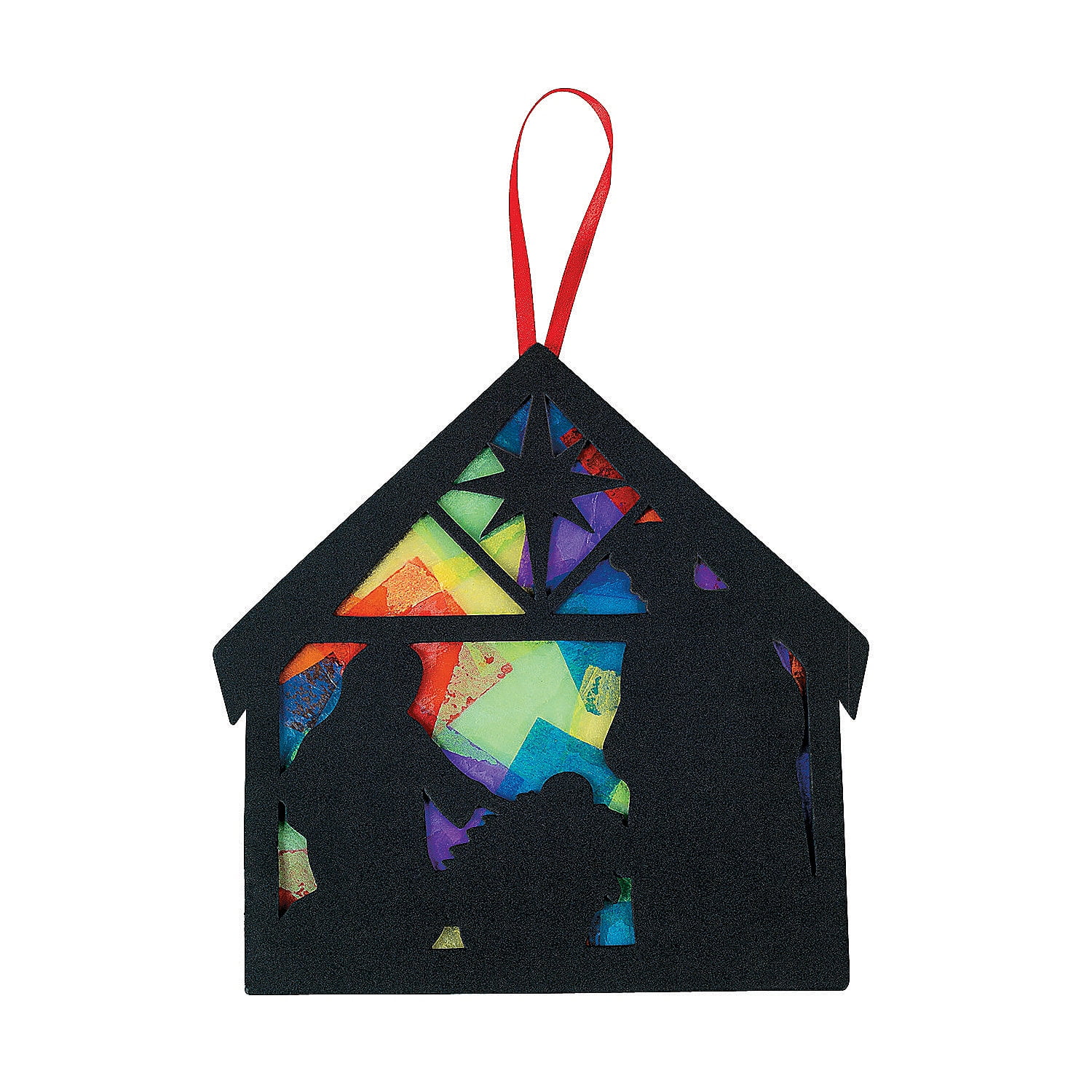 Nativity Tissue Paper Sign Craft Kit- Makes 12, Craft Kits, Christmas ...