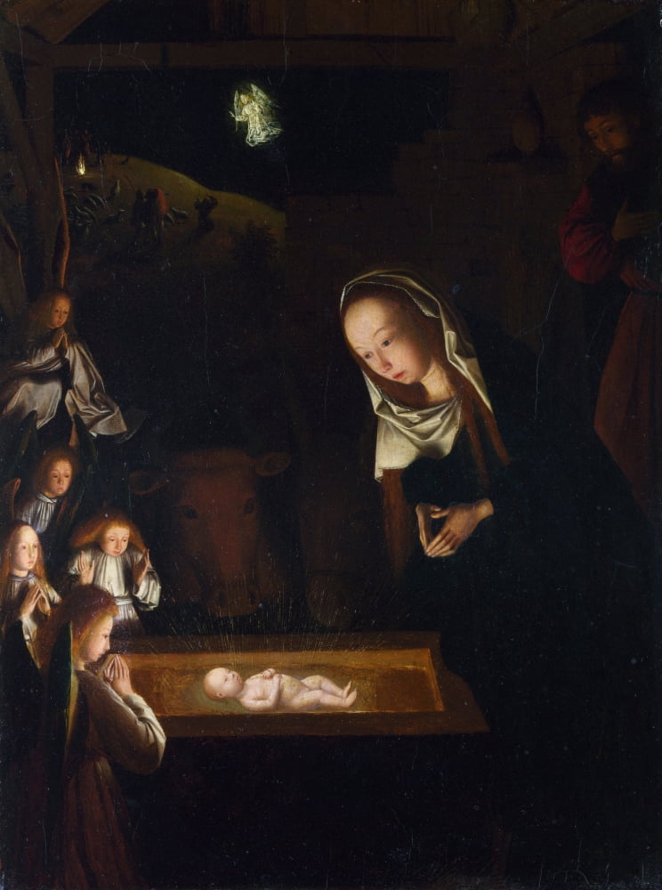Nativity at Night Canvas Art - Geertgen tot Sint Jans (18 x 24)
