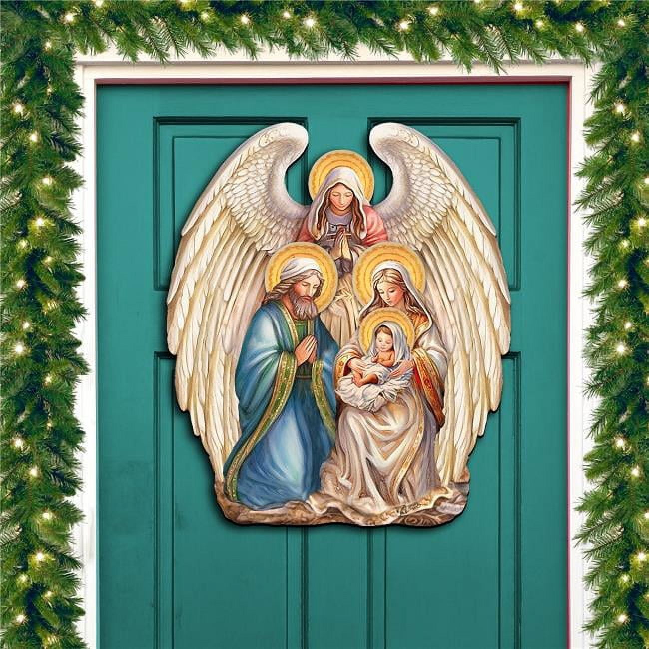 Nativity with Angel Holiday Door Decor by G. Debrekht - Christmas Decor - 8611056H