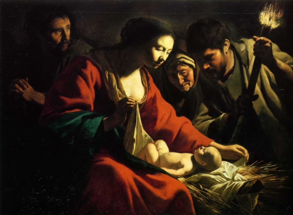 Nativity with the Torch Canvas Art - Le Nain Brothers (18 x 24)