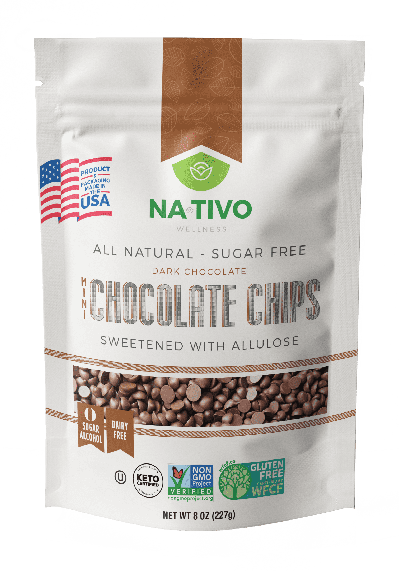 Nativo Wellness Sugar Free Mini Chocolate Chips Sweetened with ALLULOSE