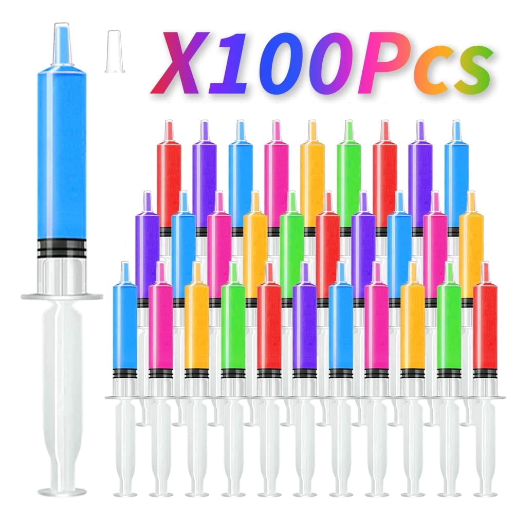 Natonhi 100pcs Jello Shot Syringes with Tip Cap for Adults , 10ml Party Liquid Syringe BPA-Free Suringes Shooters for Jello Shots, Halloween,  Christmas, Bachelorette Parties, Graduation Party