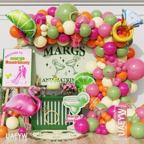 Natonhi 148pcs Margarita Tropical Balloon Arch Garland Kit Lime Lemon Diamond Ring Flamingo Balloons Martini Birthday Mexican Fiesta Wedding Bach Decor Margs Matrimony Bachelorette Party Decorations
