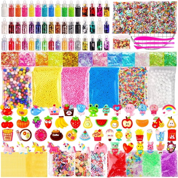 Natonhi 175 Pack Slime Making Supplies Kit, Slime Add Ins Accessories Includes Slimes Charms, Foam Balls for Making Creative Slimes Kit
