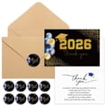 thumbnail image 1 of Natonhi 30 Sets Bulk Graduation Thank You Cards 2026 Graduation Card with Envelopes and Stickers College Prom Balloons Thank You Notes Greeting Card for Guest Family Teacher(Blue), 1 of 6