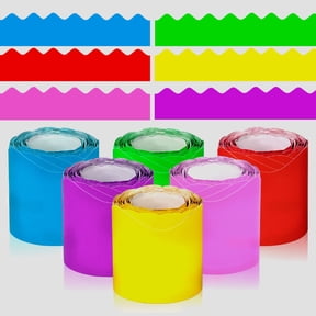 Natonhi 6 Rolls 157.2 ft Spring Classroom Bulletin Board Borders 2.25 Inches Scalloped Trim Bulletin Board Decorations for School Whiteboard Chalkboard Wall Valentine