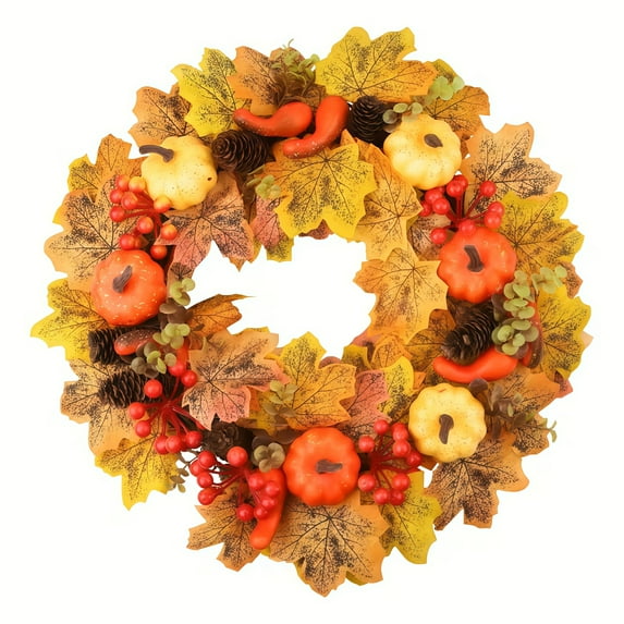 Natonhi 18 Inch Fall Wreaths For Front Door Thanksgiving Indoor Outdoor Home Decor