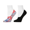 thumbnail image 1 of Natori Women's 4 Pair Pack Natori Funky Floral No-Show Liner Socks - Womens - Female, 9-11, Red/Black, 1 of 2