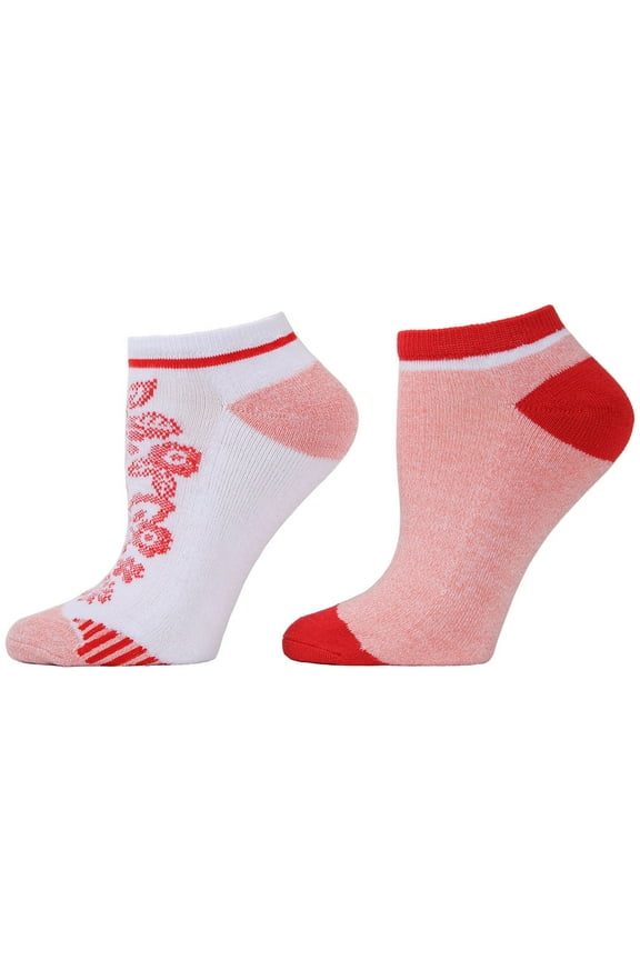 4 Pair Pack Natori Floral Stripes Cushioned No-Show Socks - Mens - Male