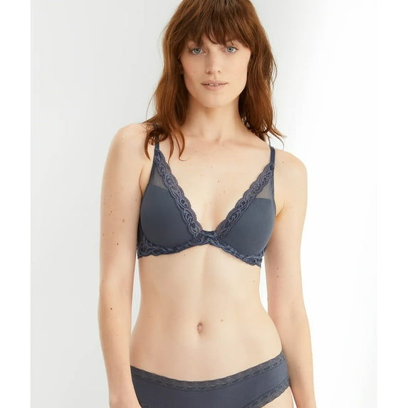 Natori ASH NAVY Feathers Contour Plunge Bra, US 34G, UK 34F