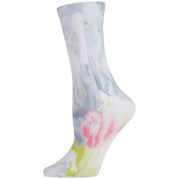 Natori Brushstroke Printed Abstract Breathable Crew Sock - Womens - Female, One Size, Gray