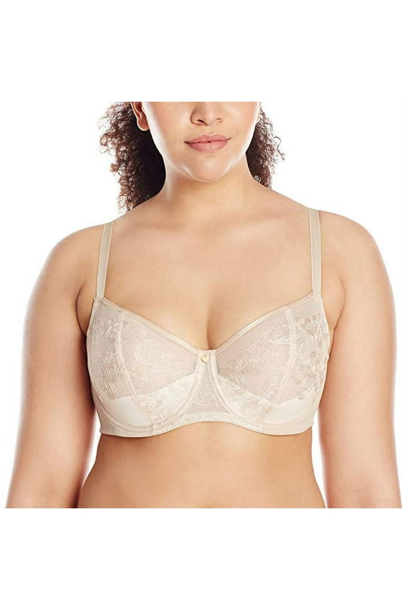 Cafe/Ivory Women's True Decadence Full Figure Cut and Sew Underwire Bra, , 30DDD